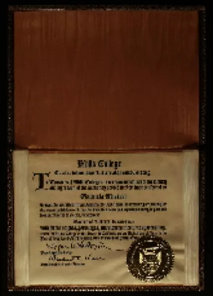 [Diploma] 1947 June 8, California, Estados Unidos [a] Gabriela Mistral  [manuscrito] The trustees of Mills College.