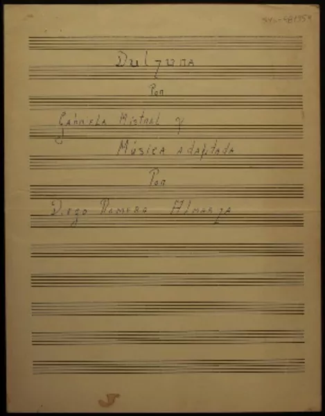 Dulzura  [música] música adaptada por Diego Romero Almarza ; [texto de] Gabriela Mistral.