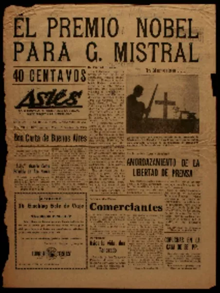 El Premio Nóbel para G. Mistral  [artículo] por Tancredo Pinochet.