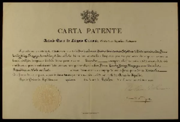 Carta patente [aceptando el nombramiento de Gabriela Mistral como Cónsul de Chile en Porto, Portugal]  [manuscrito] Antonio Óscar de Fragoso Carmona, Presidente da República Portuguesa.