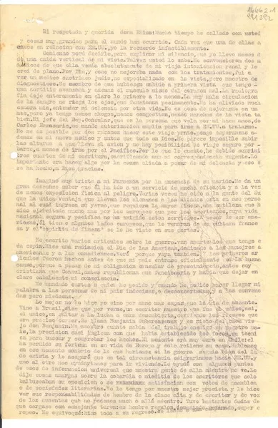 [Carta] [1934?] jun. 21, Petrópolis, Brasil [a] Mi respetada y querida doña Elisa [Parada de Migel]  [manuscrito] [Gabriela Mistral].