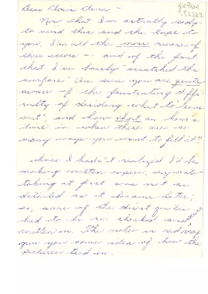[Tarjeta] [EE.UU.] [a] Dear Doris Dana  [manuscrito] Donna Curtis.