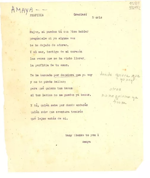 [Carta] [a] Doris Dana  [manuscrito]
