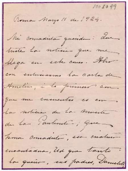 [Carta] 1924 Marzo 11, Roma Señora Irene Lazcano de Bernales  [manuscrito] Julia.