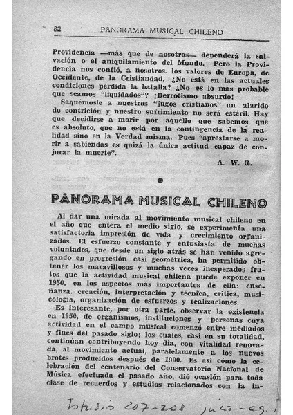 Panorama Musical Chileno  [artículo]