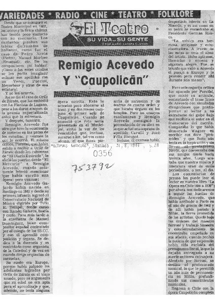 REmigio Acevedo y Caupolicán  [artículo]