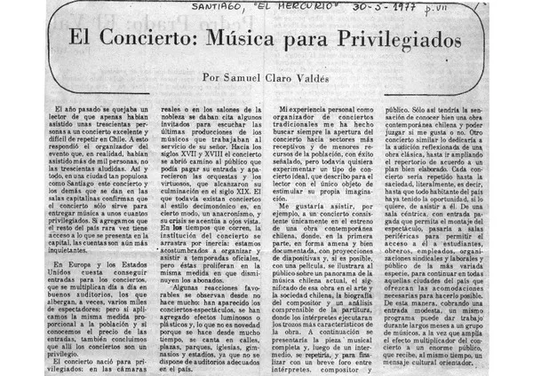 El Concierto: Música para Privilegiados [artículo]
