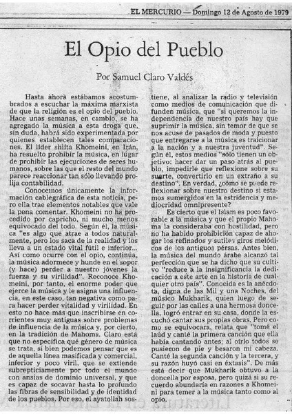 El Opio del Pueblo  [artículo]