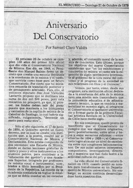 Aniversario del conservatorio  [artículo]