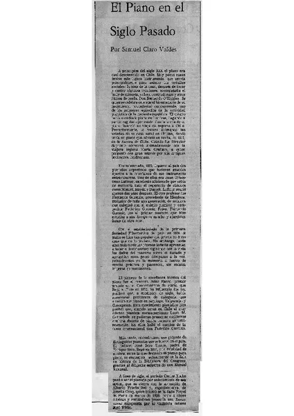 El piano en el siglo pasado  [artículo]