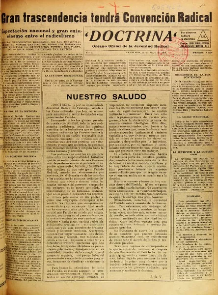 Doctrina órgano oficial de la Juventud Radical.