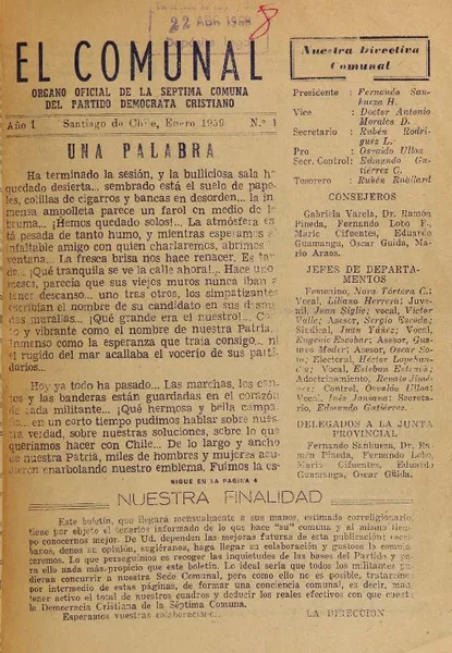 El Comunal Organo Oficial de la Septima Comuna del Partido Democrata Cristiano.