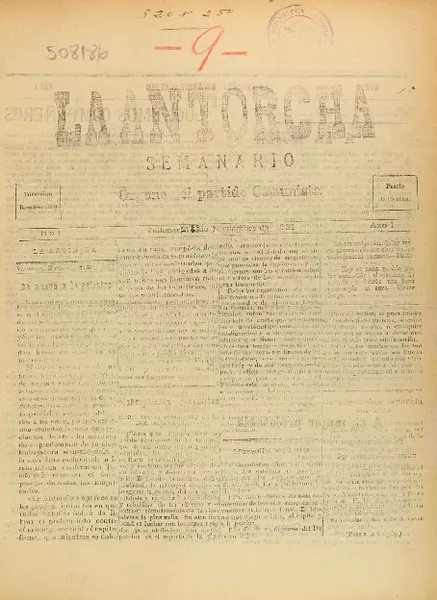 La Antorcha órgano del Partido Comunista.