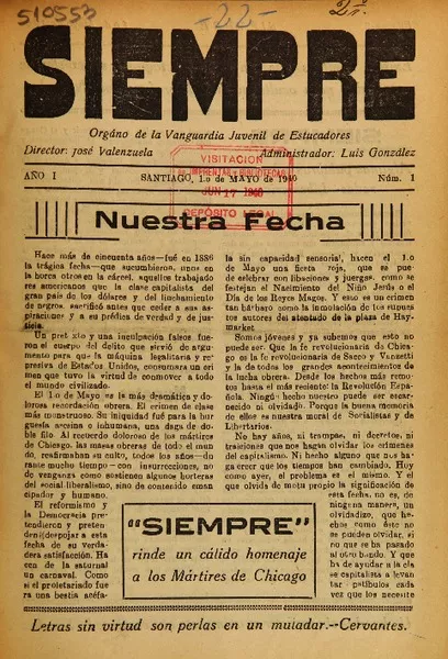 Siempre Organo de la Vanguardia Juvenil de Estucadores.