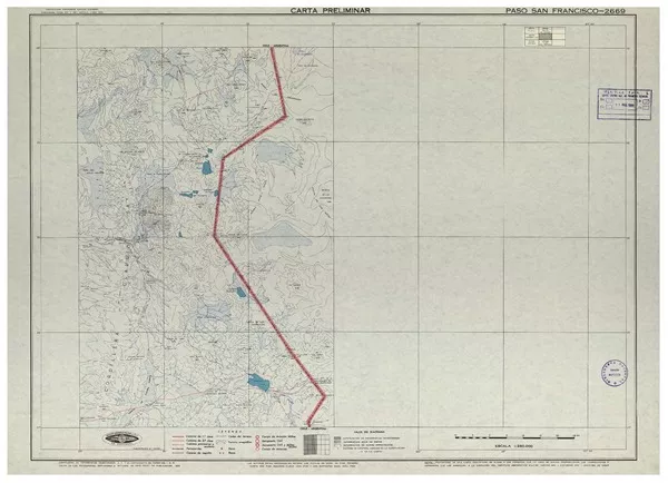 Paso San Francisco carta preliminar [material cartográfico] : Instituto Geográfico Militar de Chile.