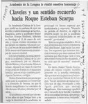 Claveles y un sentido recuerdo hacia Roque Esteban Scarpa  [artículo].