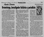Dramaturgo, investigador folklórico y periodista  [artículo] Oriel Alvarez Gómez.