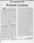 En memoria de Rolando Cárdenas  [artículo] Marcelo Pellegrini.