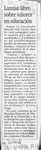 Lanzan libro sobre valores en educación  [artículo].