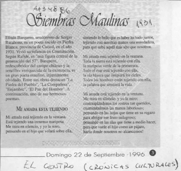 Siembras maulinas  [artículo].