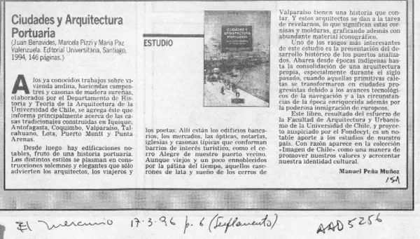 Ciudades y arquitectura portuaria  [artículo] Manuel Peña Muñoz.