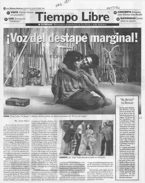 Voz del destape marginal!  [artículo] Carmen Mera O.