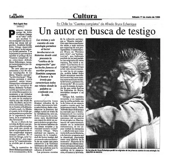 Un autor en busca de testigo  [artículo] María Eugenia Meza.