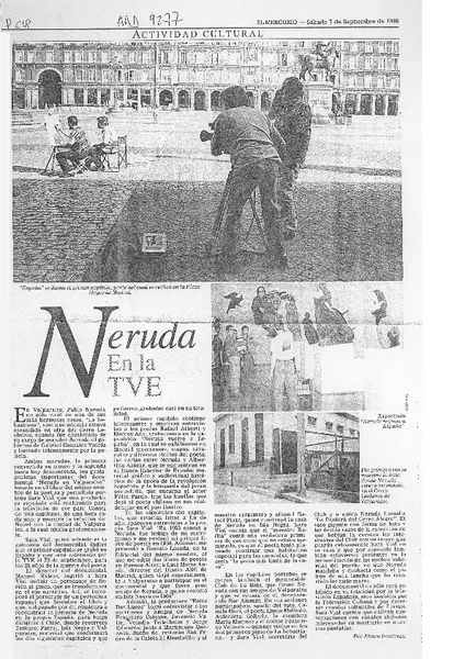 Neruda en la TVE  [artículo] Alvaro Inostroza.