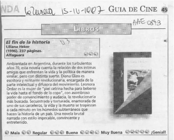 El Fin de la historia  [artículo].