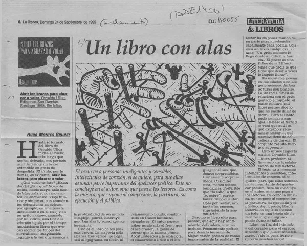 Un libro con alas  [artículo] Hugo Montes Brunet.
