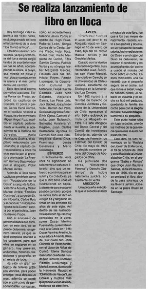 Se realiza lanzamiento de libro en Iloca  [artículo].