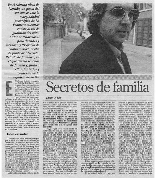Secretos de familia (entrevista)  [artículo] Faride Zerán.