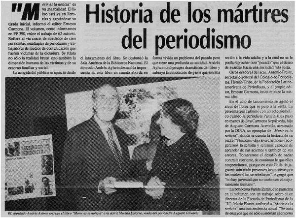 Historia de los mártires del periodismo  [artículo].