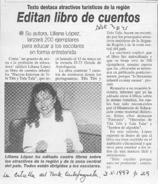 Editan libro de cuentos.  [artículo]