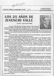 Los 25 años de Juvencio Valle  [artículo] José Vargas Badilla.