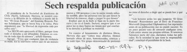 Sech respalda publicación  [artículo].
