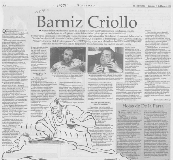 Barniz criollo  [artículo] Mauricio Illanes Naranjo.