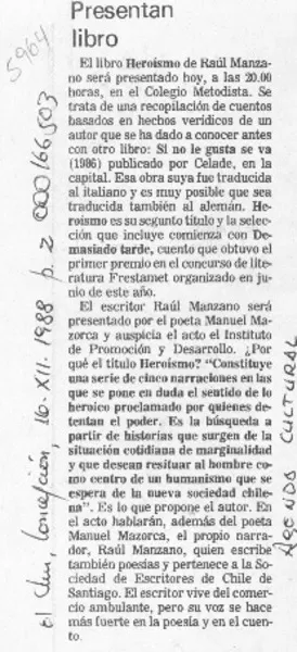 Presentan libro  [artículo].