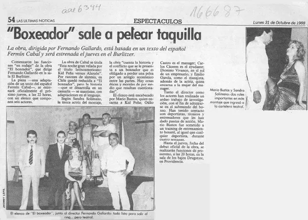 "Boxeador" sale a pelear taquilla  [artículo].