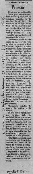 Poesía  [artículo] Andrés Sabella.