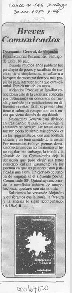 Breves comunicados  [artículo] E. Díaz.