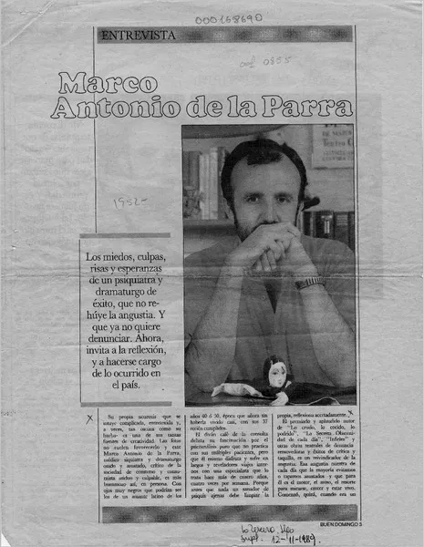 Marco Antonio de la Parra [entrevista] [artículo] : Renée Gewölb.