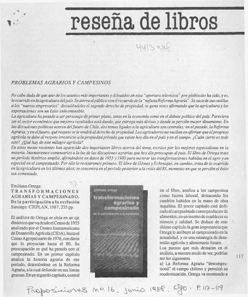 Transformaciones agrarias y campesinado  [artículo] J. B.