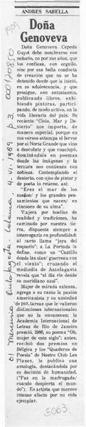 Doña Genoveva  [artículo] Andrés Sabella.
