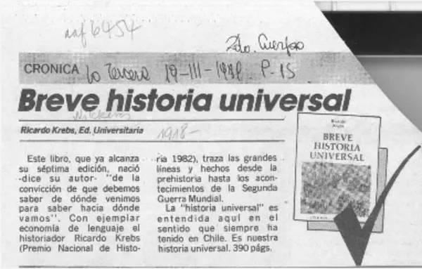 Breve historia universal  [artículo].