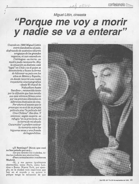 "Porque me voy a morir y nadie se va a enterar"  [artículo] Verónica Neumann.