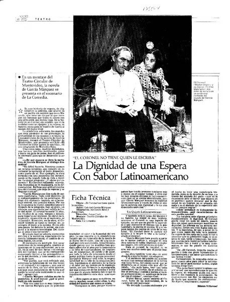 La dignidad de una espera con sabor latinoamericano  [artículo] Mónica Villarroel.