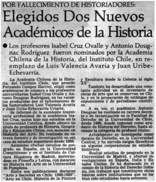 Elegidos dos nuevos Académicos de la Historia  [artículo].
