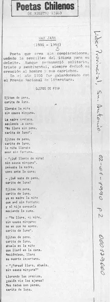Poetas chilenos de nuestro siglo  [artículo].