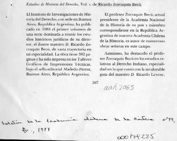 Estudios de Historia del Derecho  [artículo] Sergio Martínez Baeza.